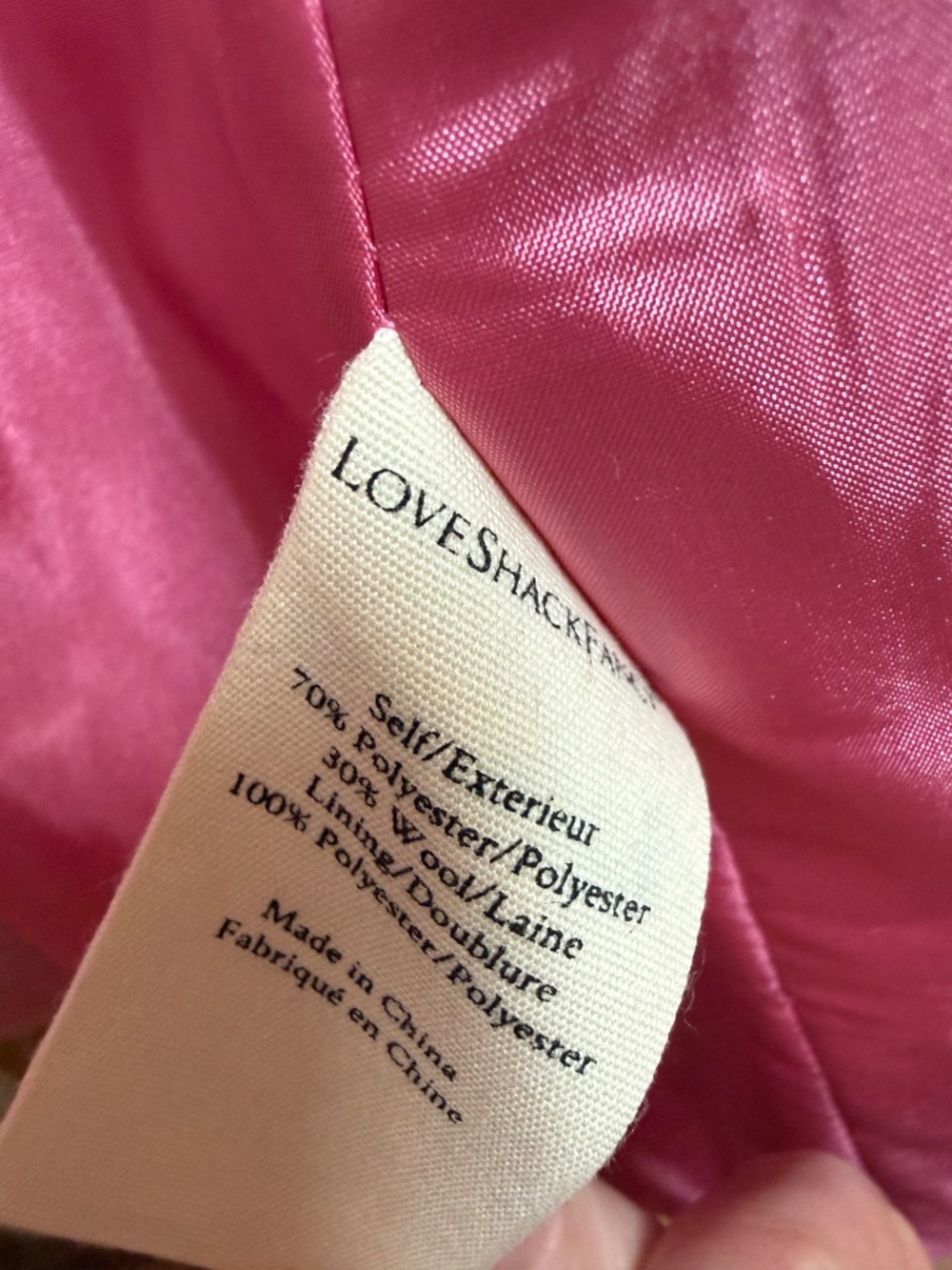NWT LoveShackFancy Floret Wool Double Breasted Long Trench Coat Pink XS Bow - Picture 15 of 16